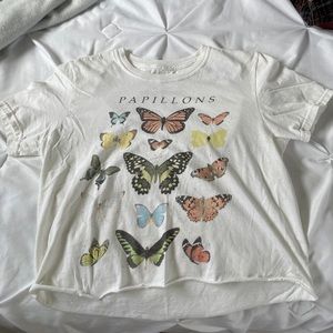 Urban Outfitters Butterfly cropped tee